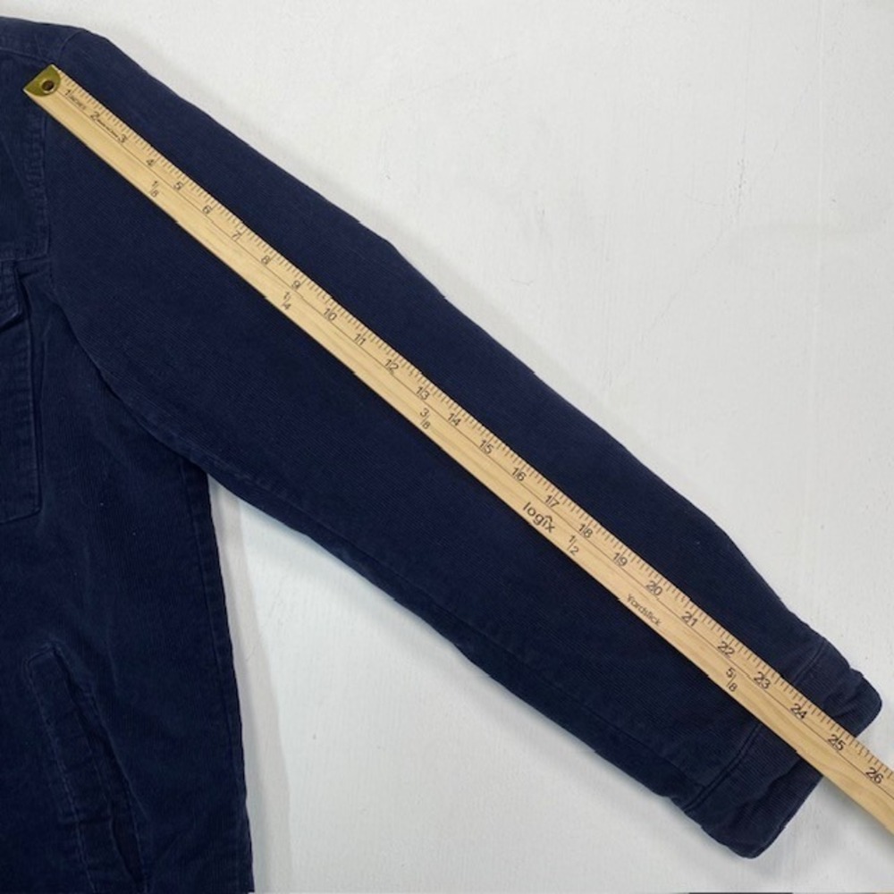 Levi Strauss Mens Navy Blue Corduroy Sherpa Lined Trucker Jacket Small S - Picture 6 of 12